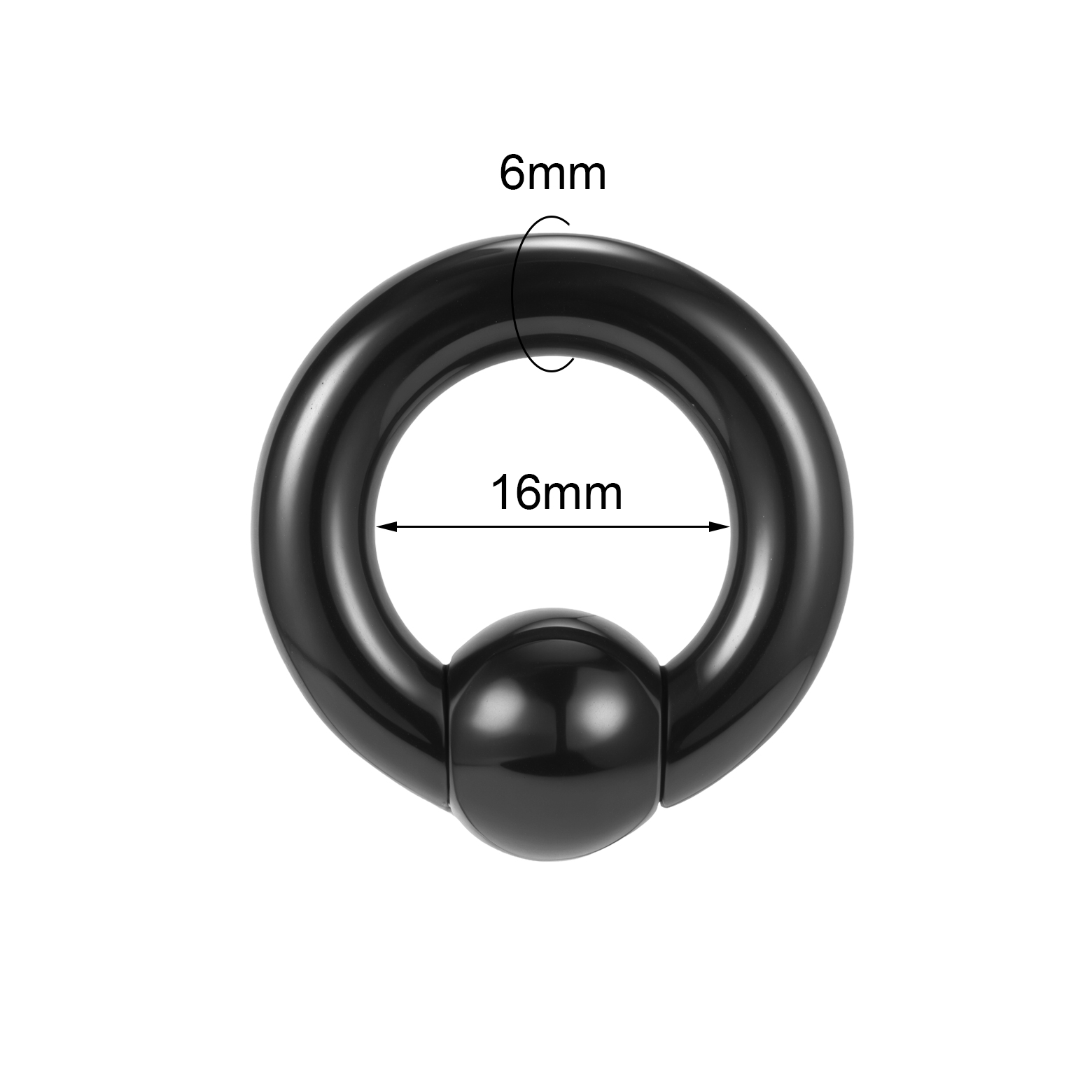1 Pair Large Size Acrylic Captive Bead Rings Black BCR Septum Ring Ear Piercing - Picture 18 of 20