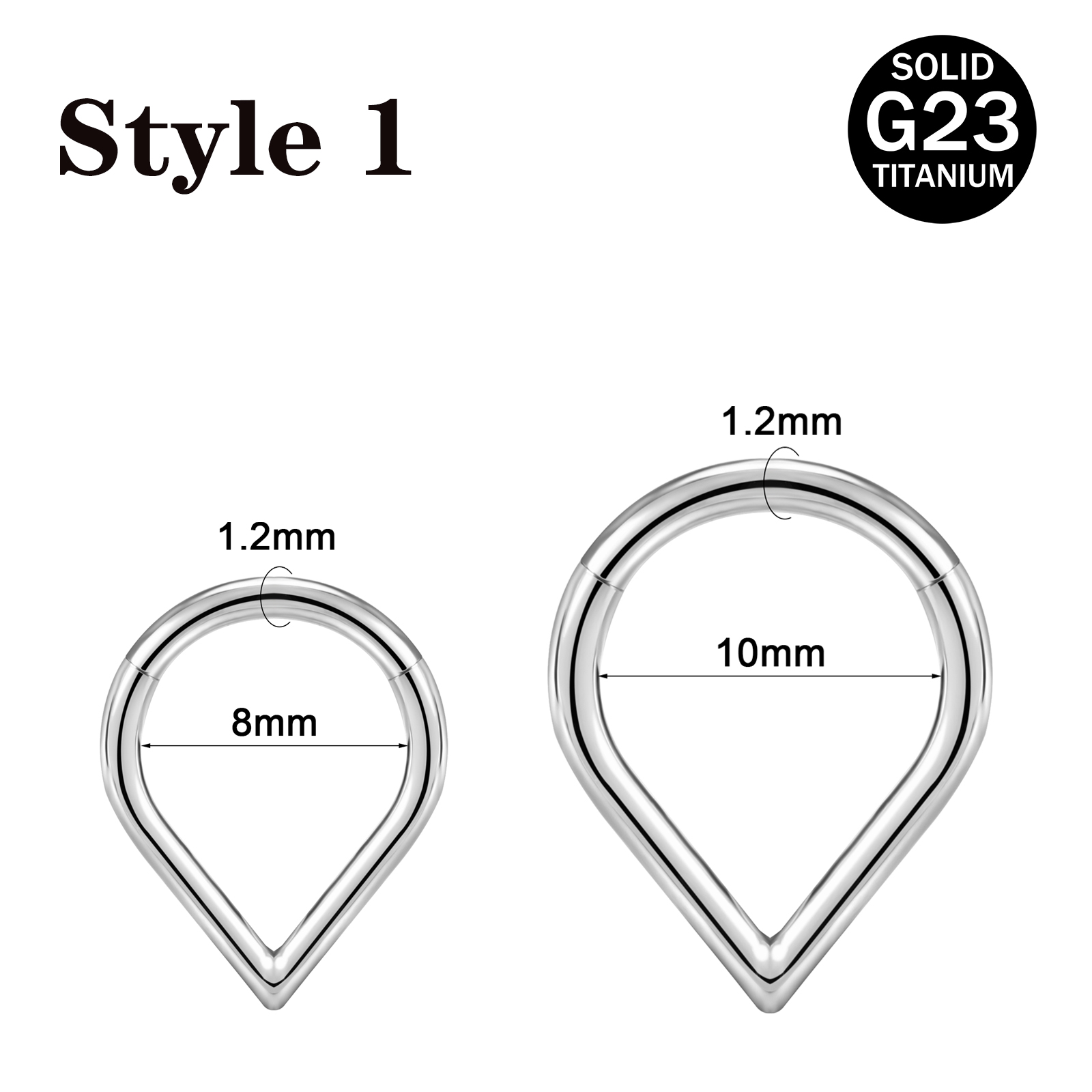 16G Titanium Hinged Septum Clicker Segment Nose Ring CZ Crystal Nostril Piercing - Picture 20 of 26