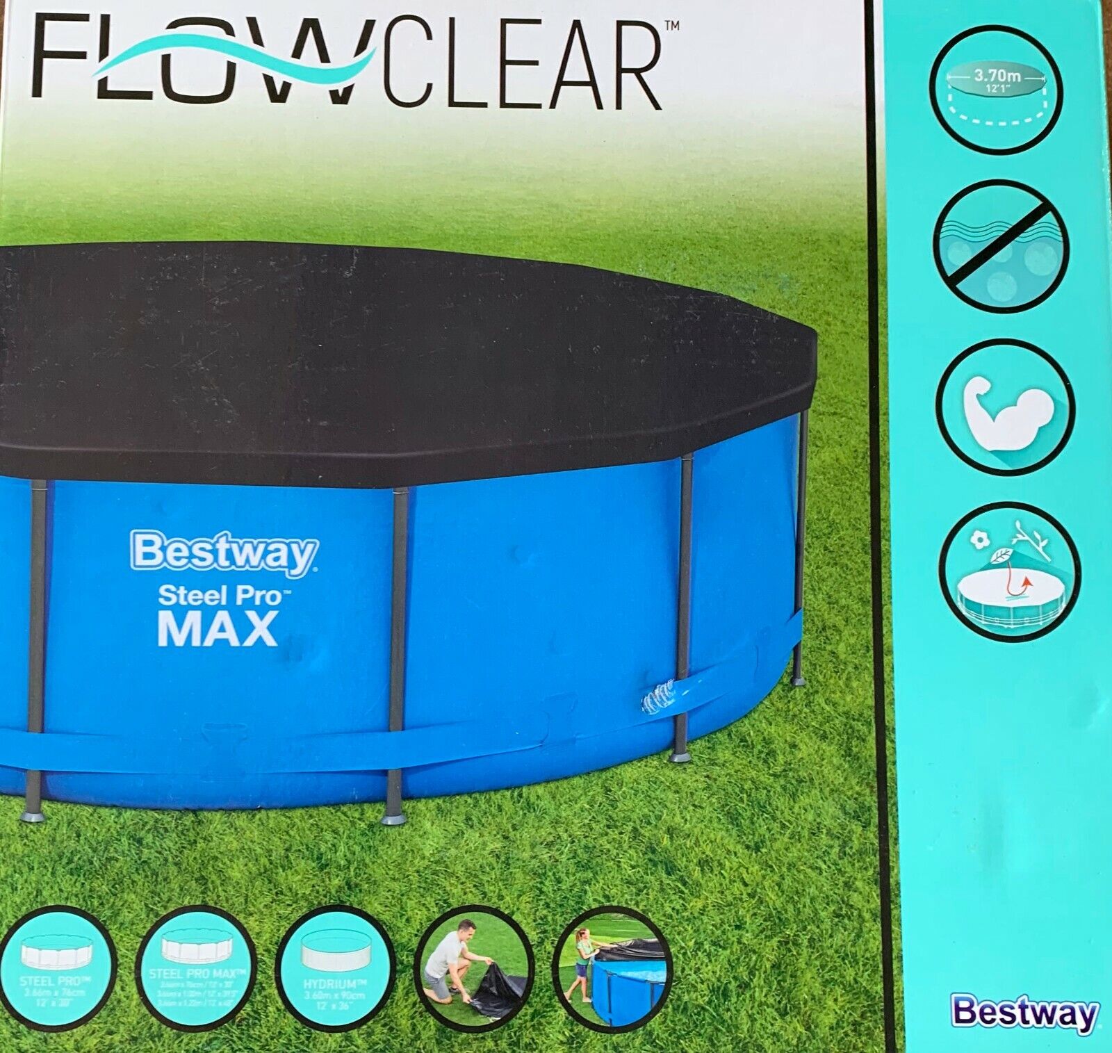 Bestway 58037 PVC Telona Acero Piscina 366cm Lona Cubierta Piscina Estructura