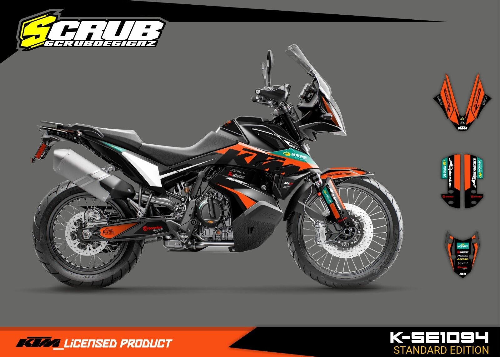 KTM ADVENTURE 790R 890R 2019 2020 2021 2022 Rally Graphics Decals Stickers