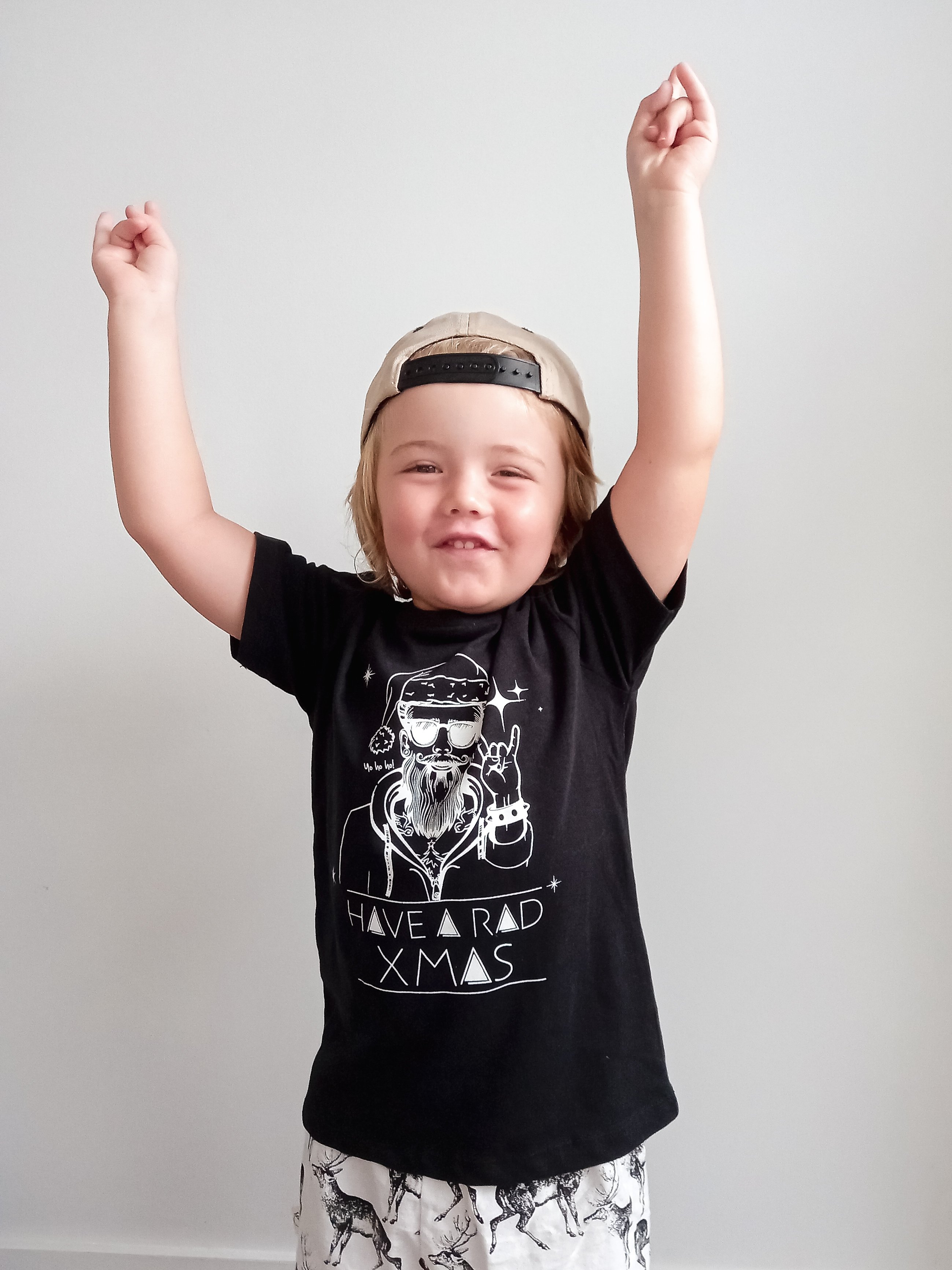 Have A Rad Xmas Tee White Black & Cream Unisex Christmas Baby/Kids T-shirt - Picture 6 of 6