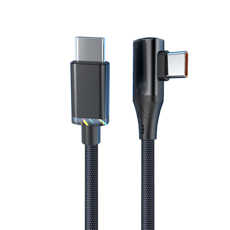 90 DEGREE Right Angle USB Type C to C Fast Data Sync Charger Charging Cable Lead