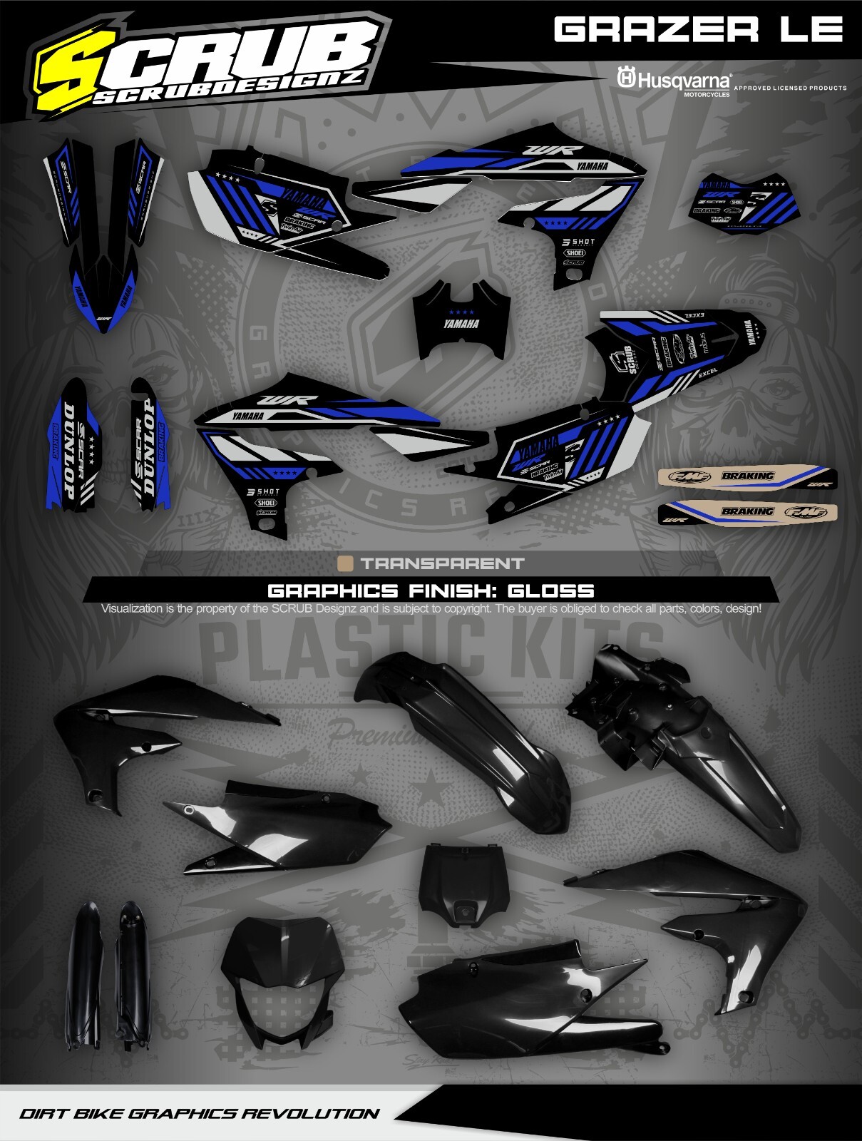 Plastics + Graphics Yamaha WR450F 2019-2023 WR250F 2020-2024