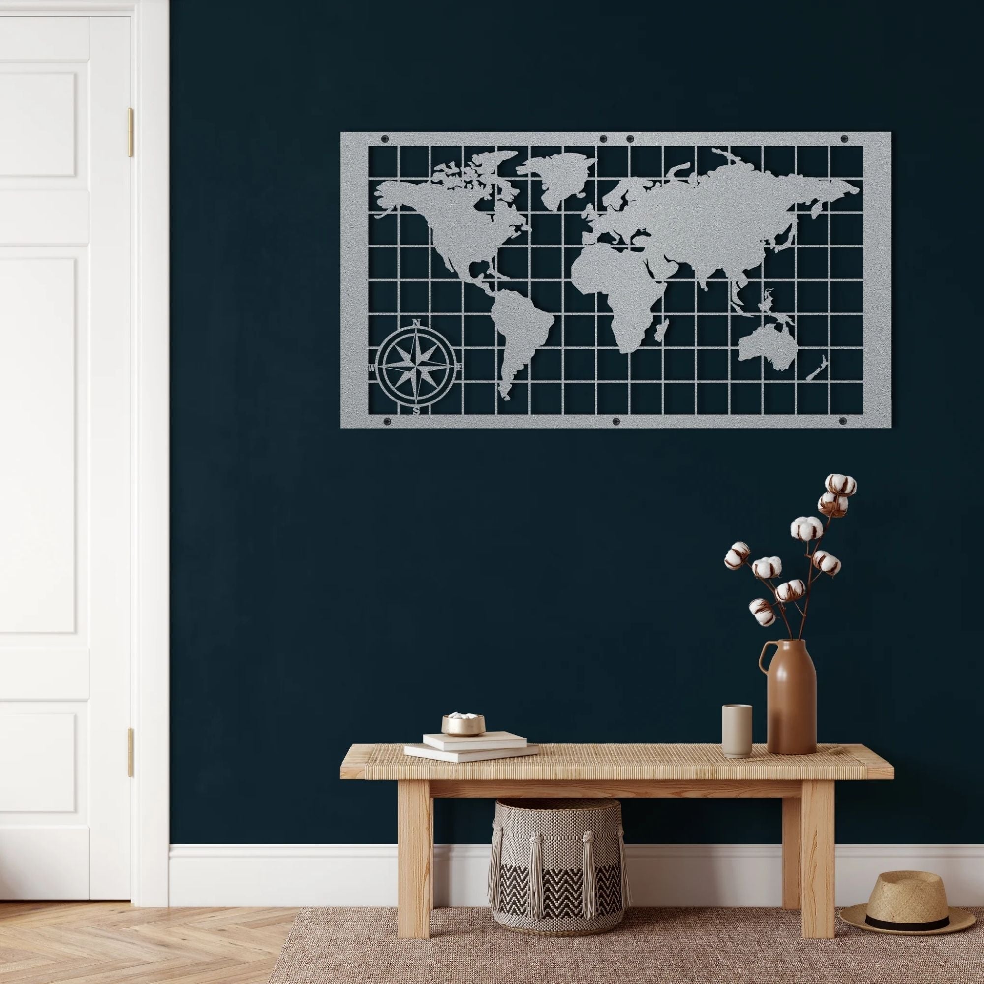 Metal Wall Decor, World Map Continents, Home Living Room Decor, Wall Sign, - Picture 16 of 19