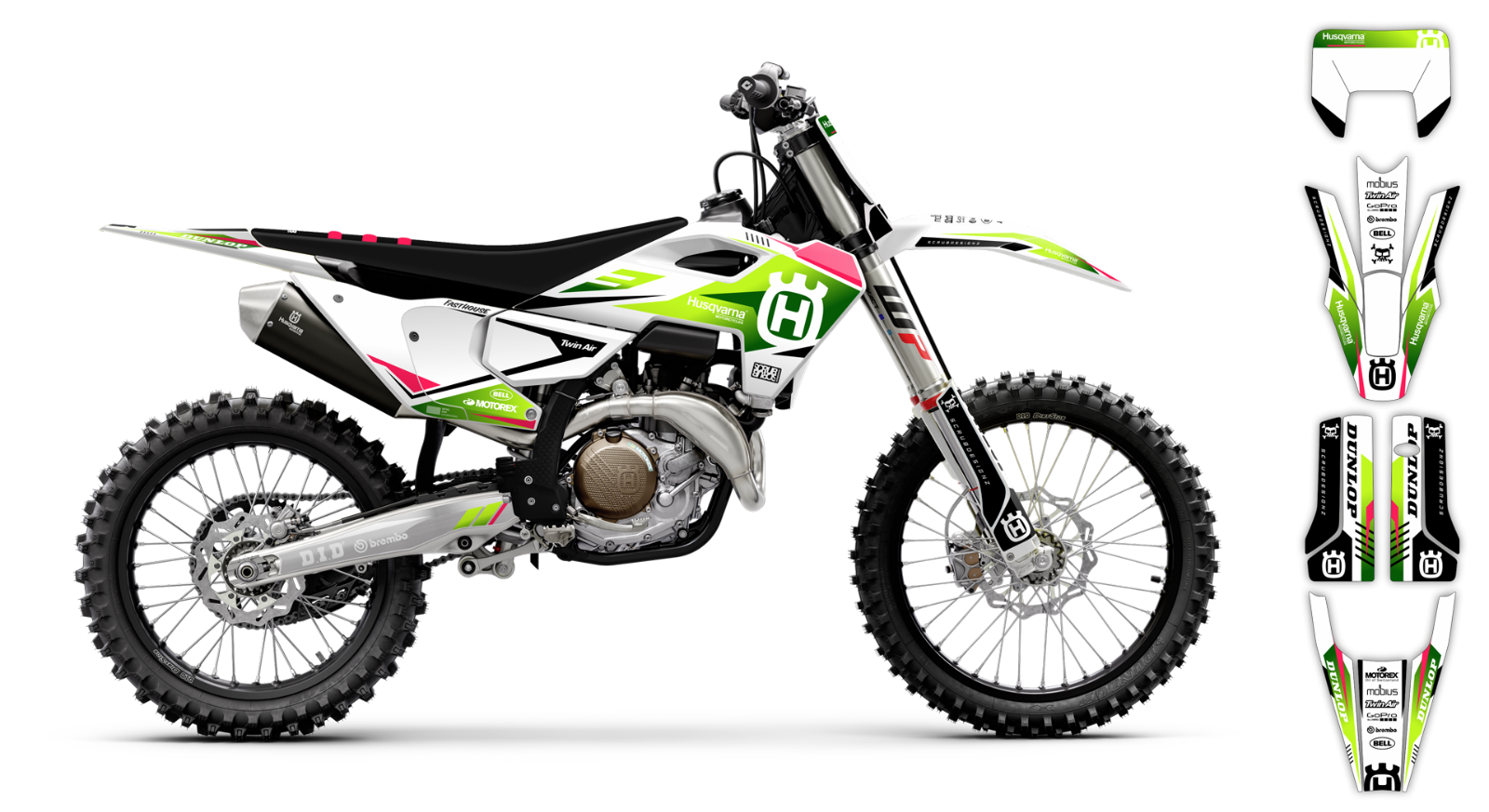 Husqvarna 2024 2025 TE FE 150 250 300 350 450 501 Graphics decals stickers SCRUB