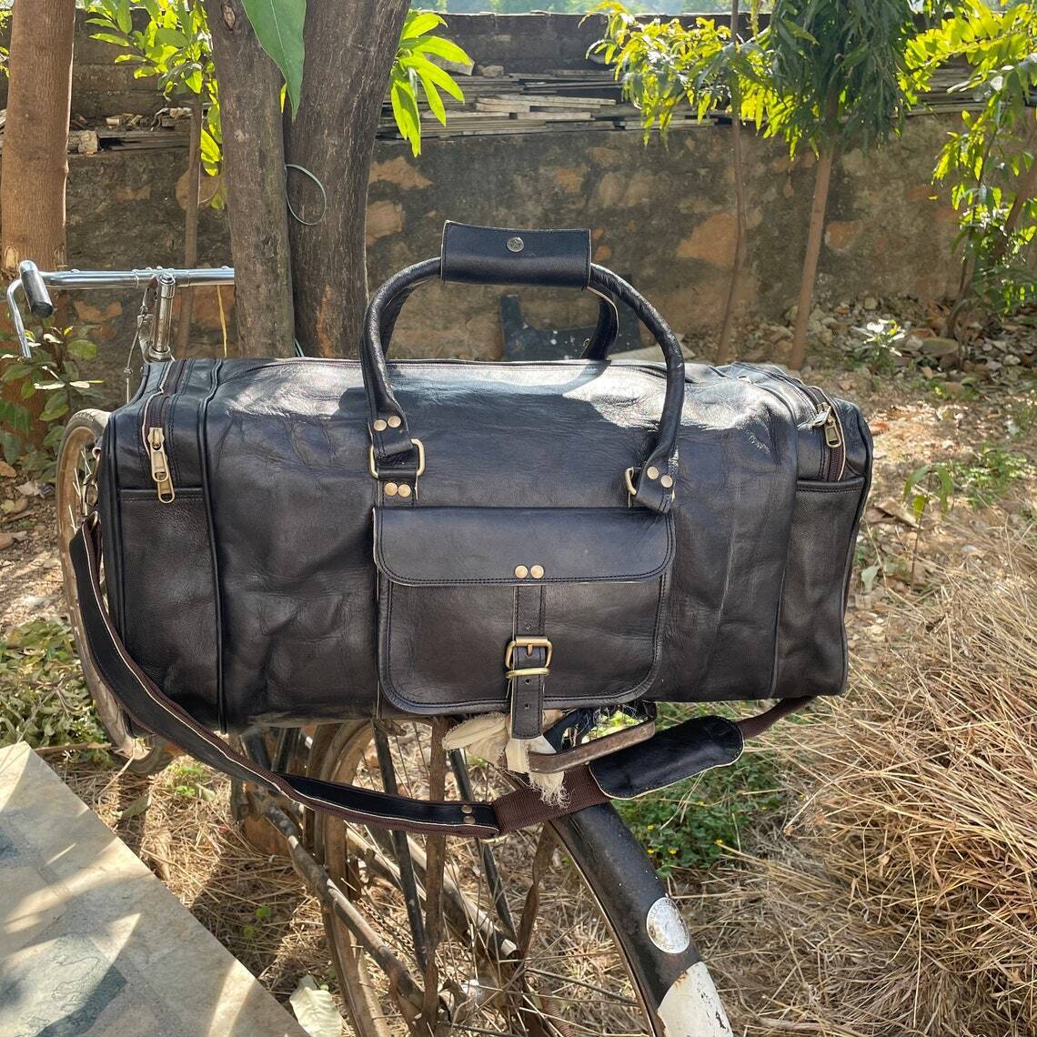 Handgefertigt Herren Leder Vintage Duffle Gepäck Wochenende Fitness Übernachten