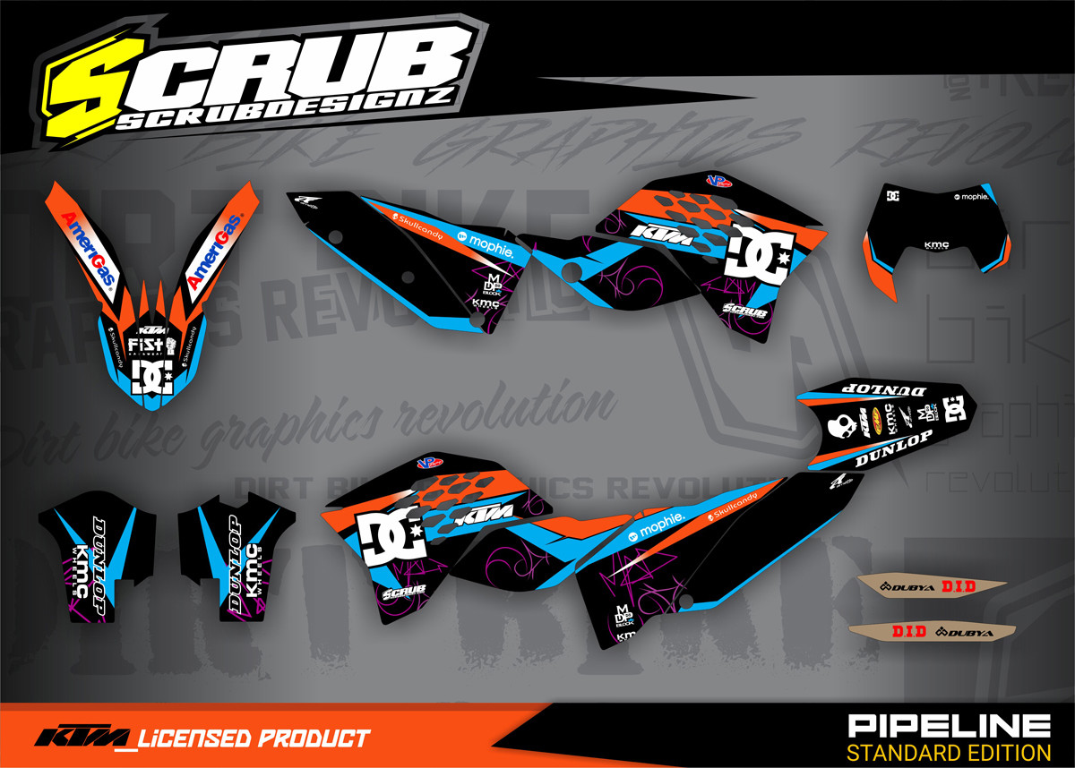 KTM graphics EXC 125 200 250 300 450 530 2008 2009 2010 2011 SCRUB EXC-f