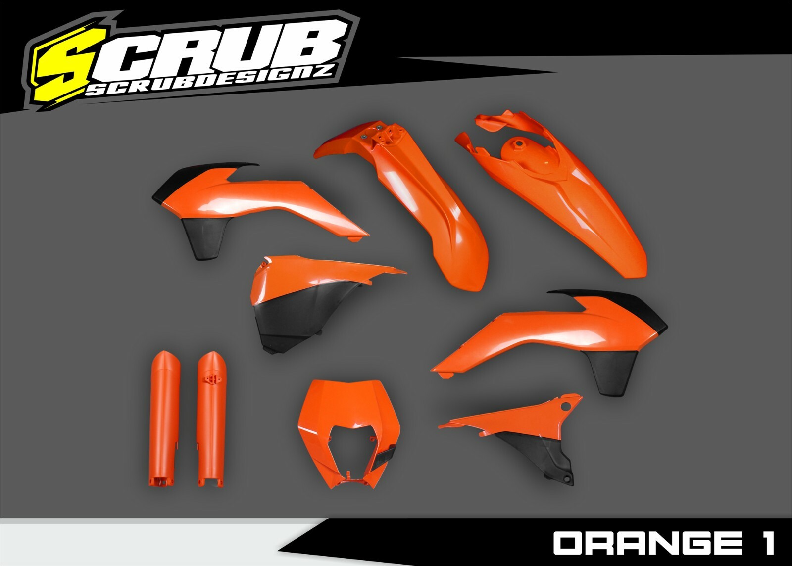 Plastics Kit KTM EXC EXC-F XC-W XCF-W 125/250/300/350/450/520 2014 2015 Orange