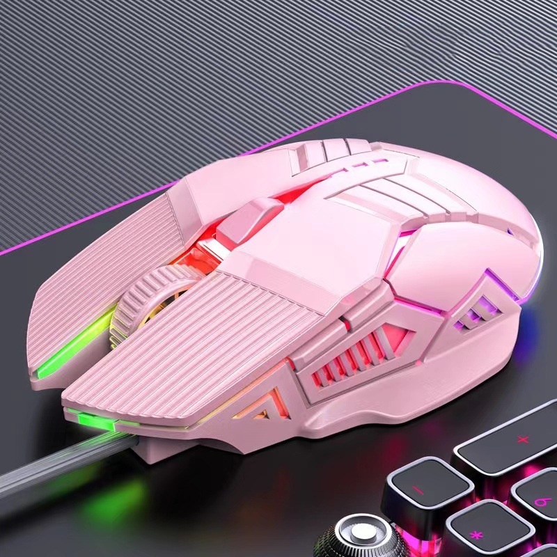 Kabelgebundene Maus 6D bunte schillernde E-Sport-Spiele Büro stumm... - Bild 7 von 10