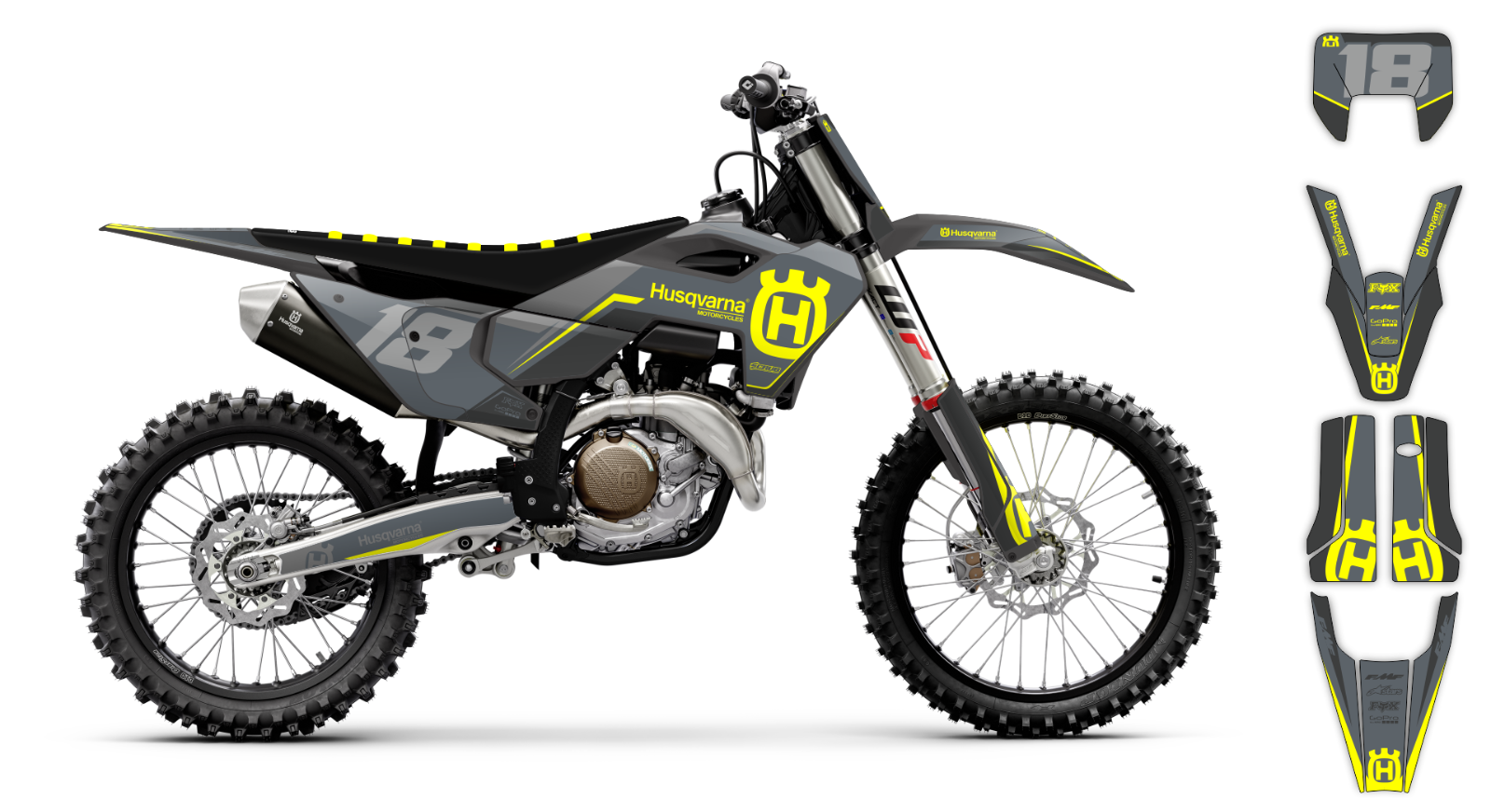 Husqvarna 2024 2025 TE FE 150 250 300 350 450 501 Graphics decals stickers SCRUB