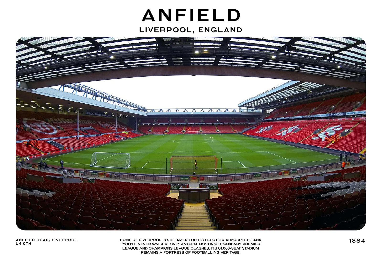 Football Wall Stickers Liverpool FC Mainstand Stadium Broken Wall ...