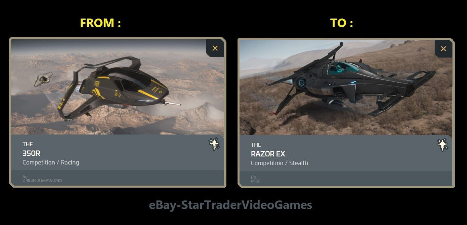 STAR CITIZEN – SHIP UPGRADE TO RAZOR EX – CCU SELECTION