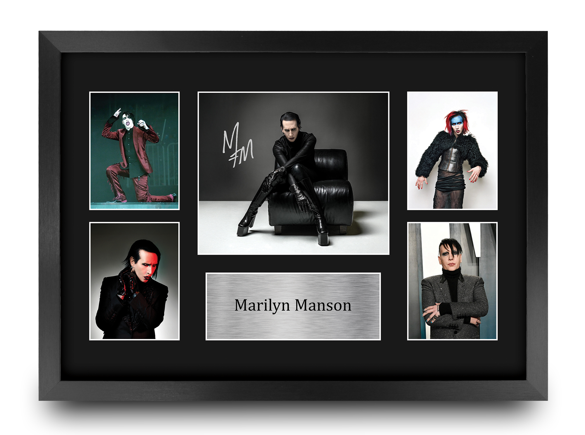Foto A4 firmada autógrafo preimpreso de Marilyn Manson regalo para un fanático del rock - Imagen 20 de 27