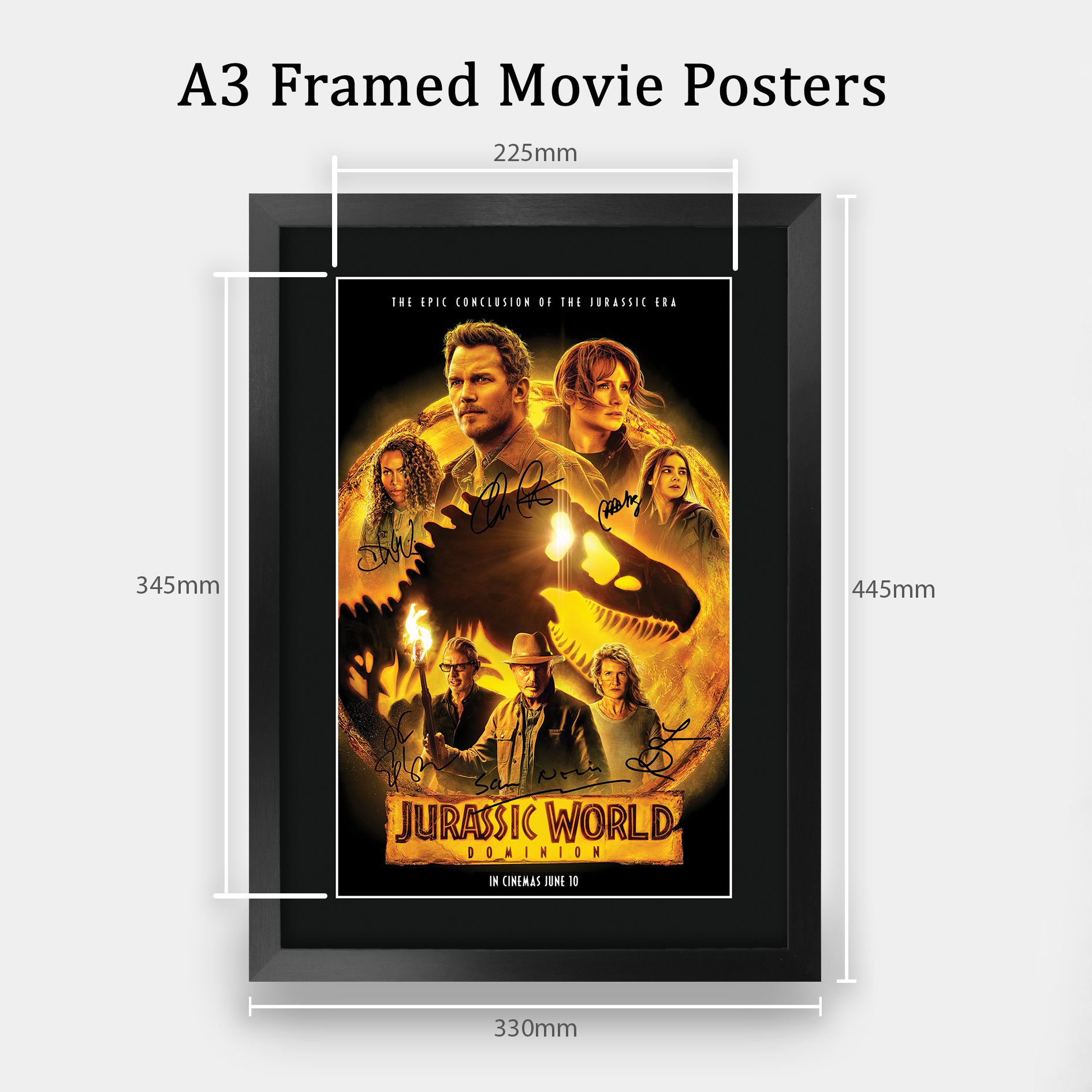 Parque Jurásico Excelente Idea de Regalo Impreso Póster A3 Imagen Firmada para Fanático del Cine - Imagen 10 de 24