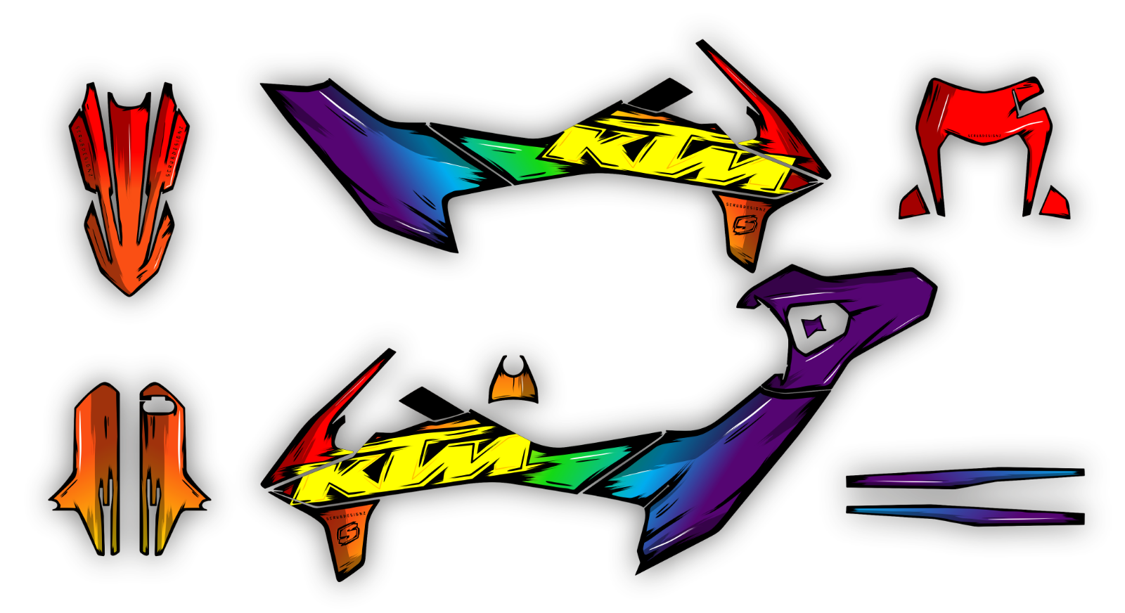 KTM graphics SMC-R 690 2019 2020 2021 2022 2023 2024 SCRUB decals Supermoto