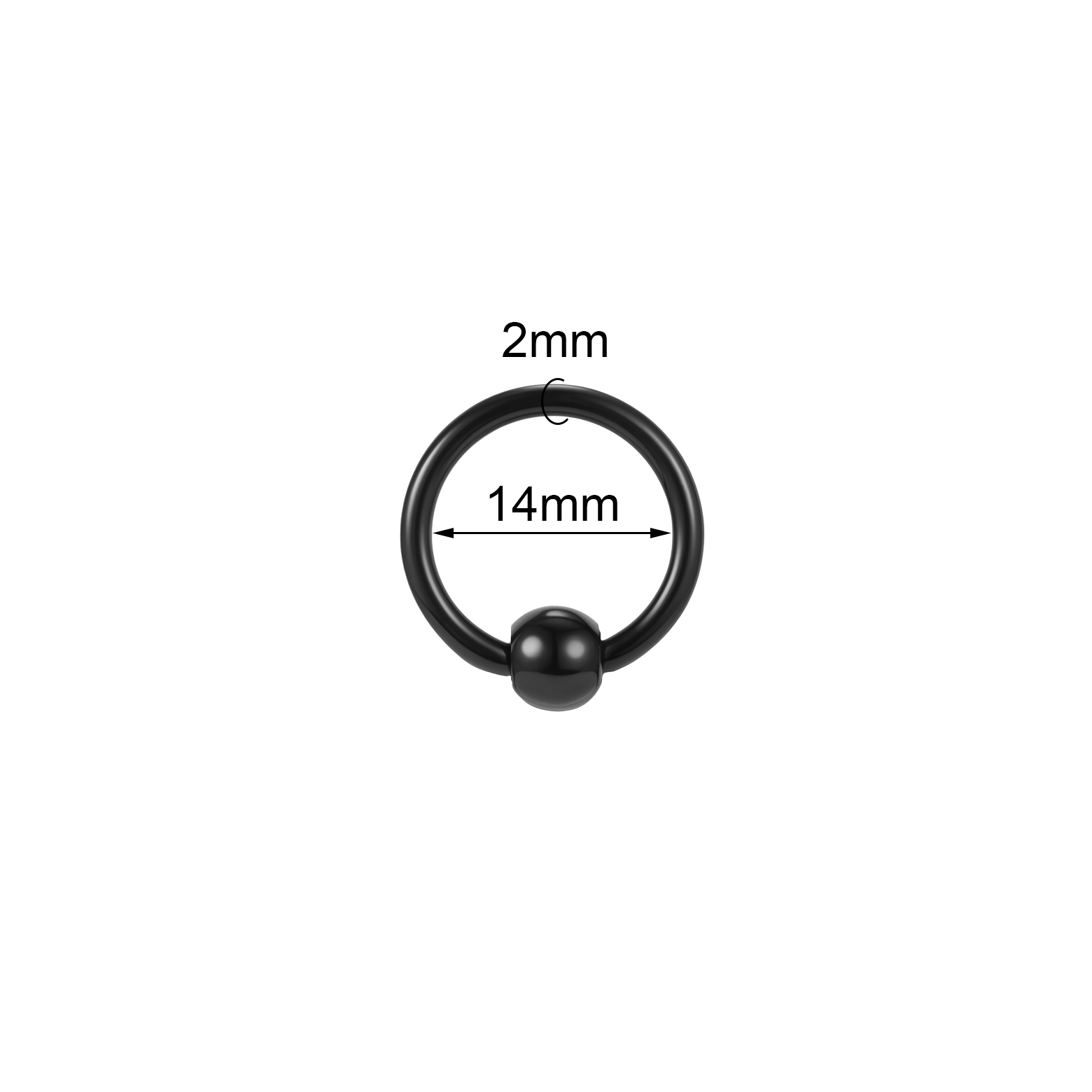 1 Pair Large Size Acrylic Captive Bead Rings Black BCR Septum Ring Ear Piercing - Picture 14 of 20