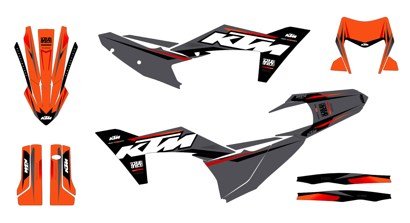Graphics Kit KTM EXC EXC-F XC-W XCF-W 2024 2025 150 250 300 350 450 500 decal