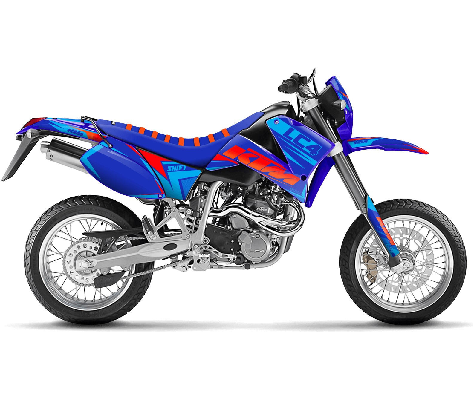 KTM graphics SMC 625 640 660 LC4 1999 2000 2001 2002 2003 2004 decals SCRUB