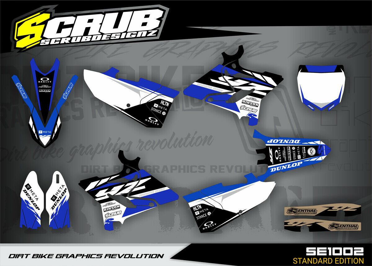 Graphics YZ125 YZ250 Polisport Rtech Yamaha RESTYLE 2002 - 2014 Decals SCRUB
