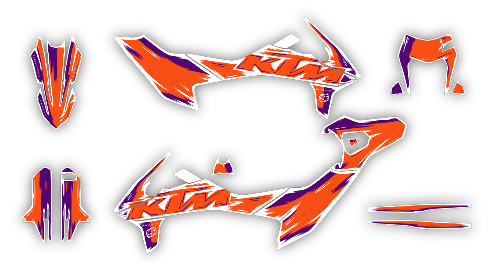 KTM graphics SMC-R 690 2019 2020 2021 2022 2023 SCRUB decals stickers Supermoto