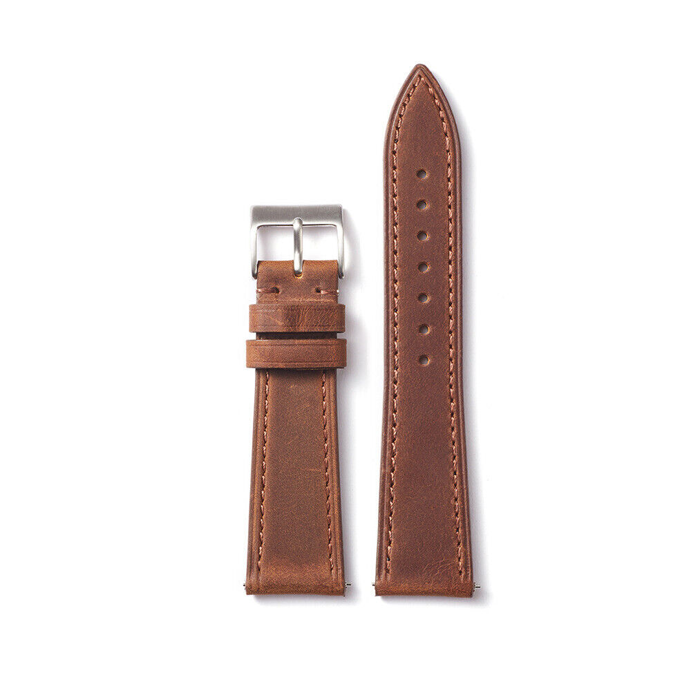 Vintage Sanded Cowhide Leather Watch Band 18mm 19mm 20mm 21mm 22mm Strap - Picture 12 of 16