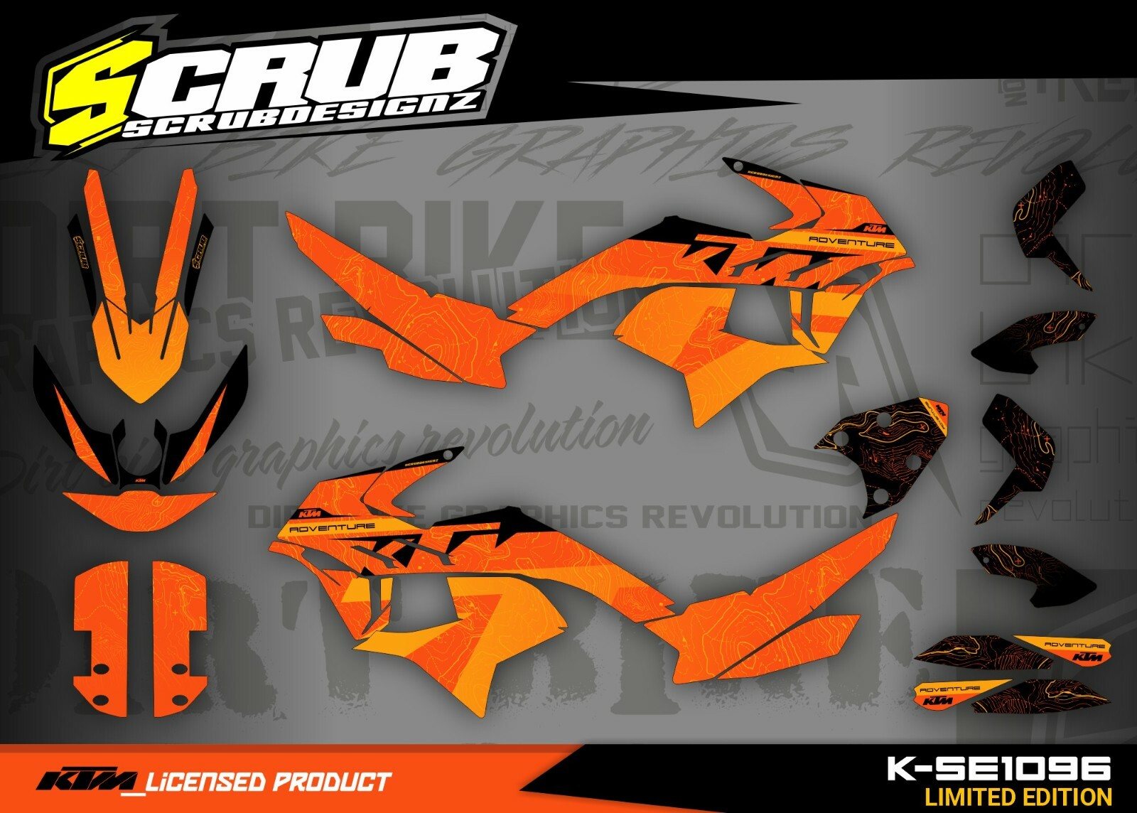 KTM ADVENTURE 2019-2022 790 R 890 R Rally Graphics Decals Stickers