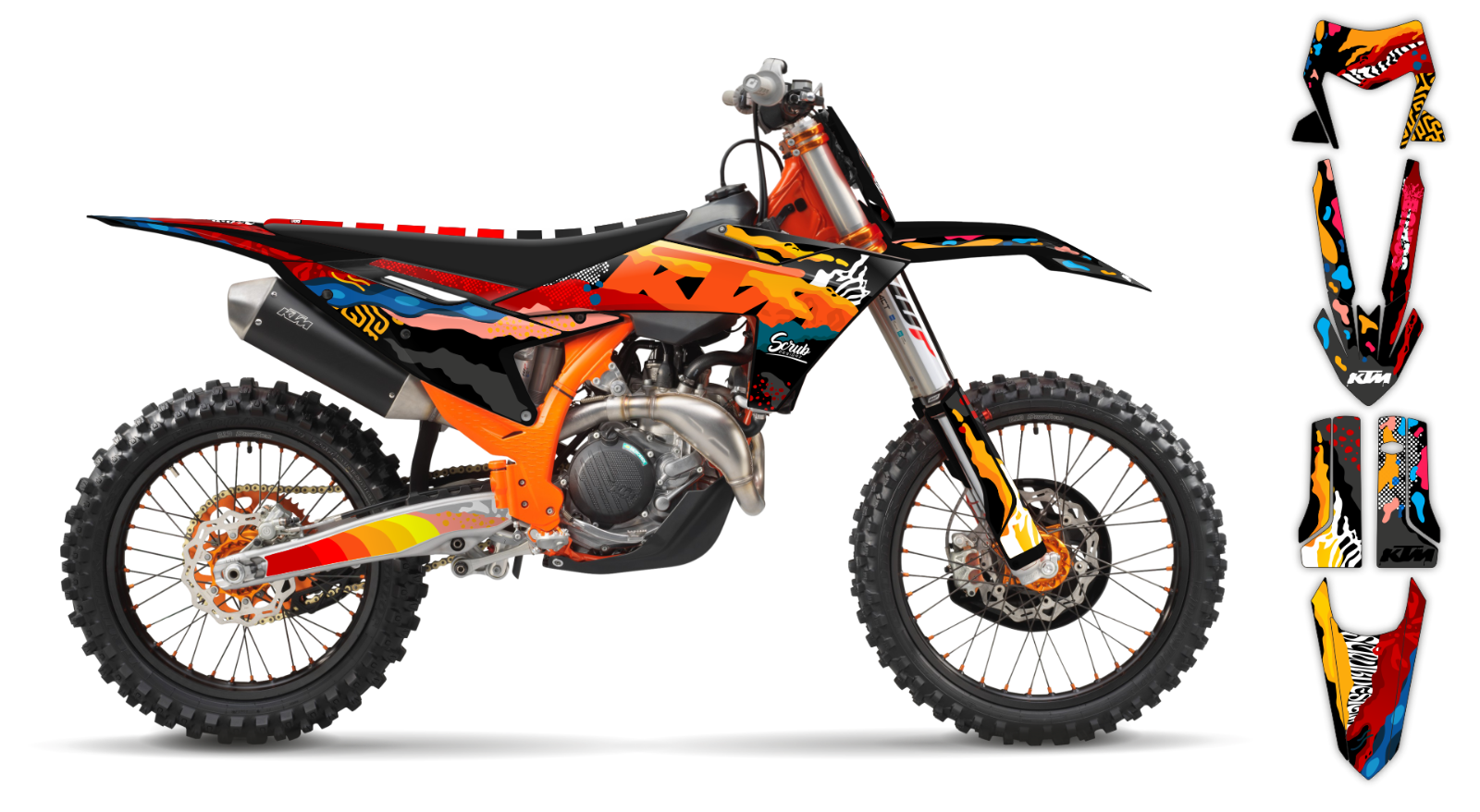 Graphics Kit KTM EXC EXC-F XC-W XCF-W 2024 2025 150 250 300 350 450 500 decal