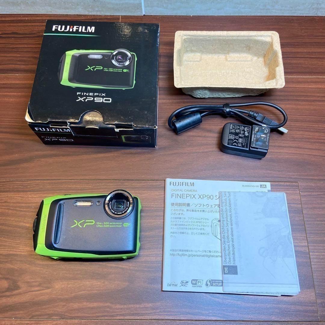 FUJIFILM FINEPIX XP90 Green Compact Digital Camera Tested Working