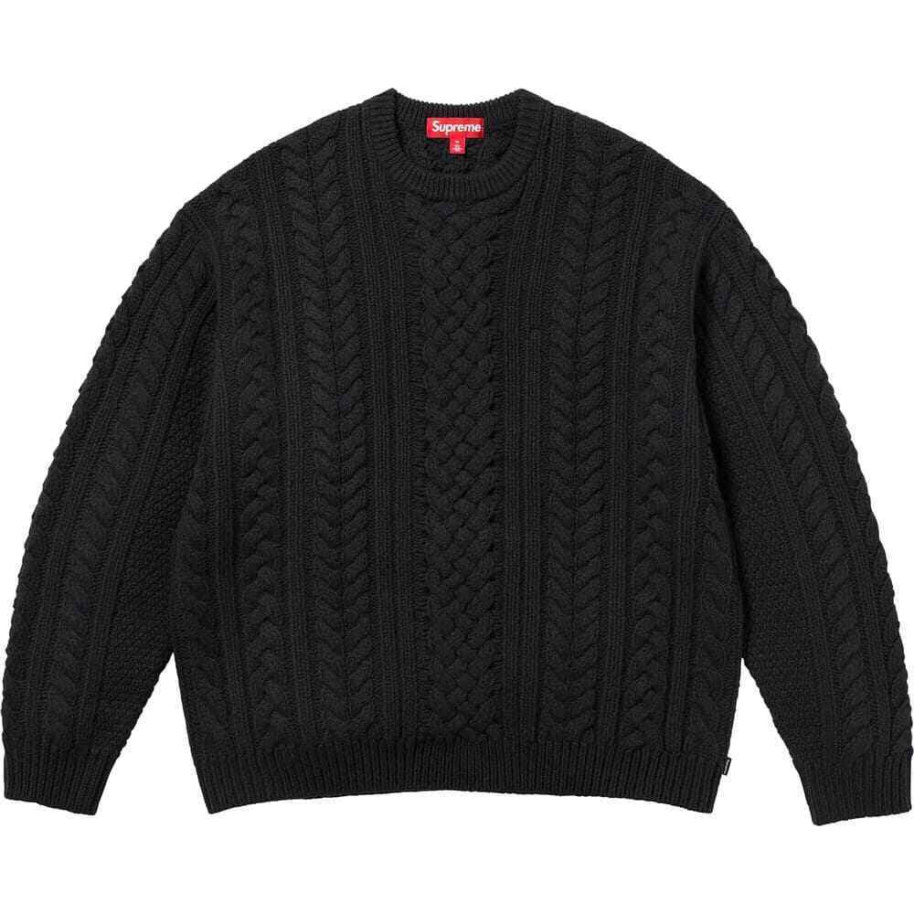 トップス Supreme Applique Cable Knit Sweater XXL Supreme Applique Cable Knit Sweater 4colors FW23 Size S-XXL Brand