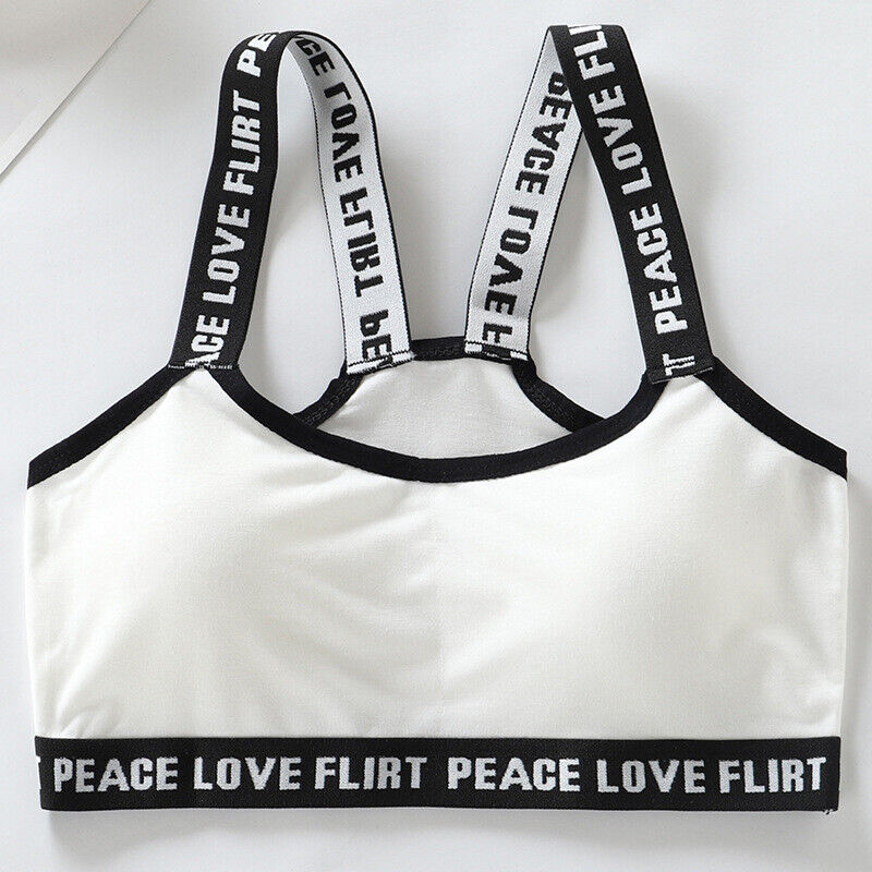 2pcs Kids Teen Girls Underwear Sport Training Bra with Chest Pad Puberty Clothes - Picture 12 of 17