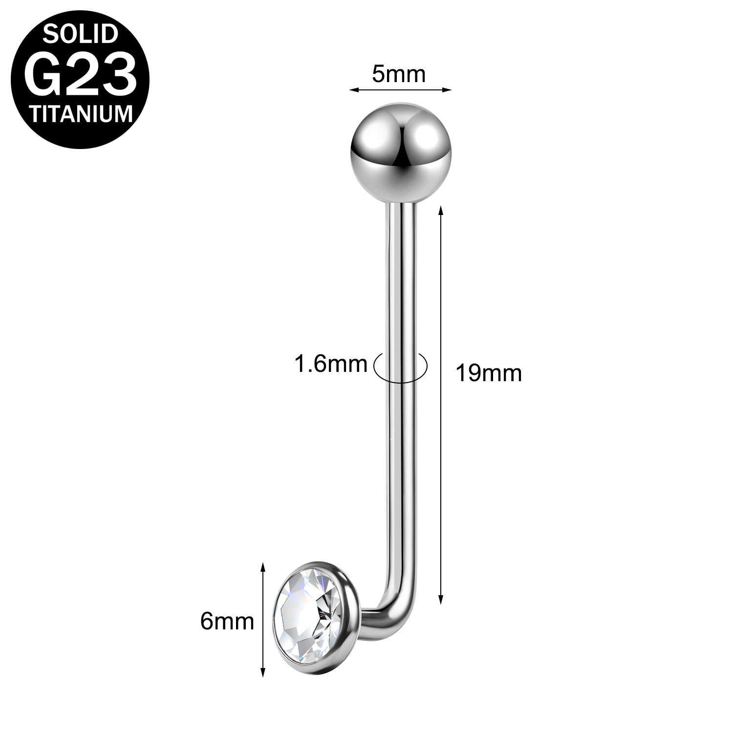 14G Titanium Steel Crystal Christina Piercing VCH Piercing Women Genital Jewelry - Picture 12 of 13