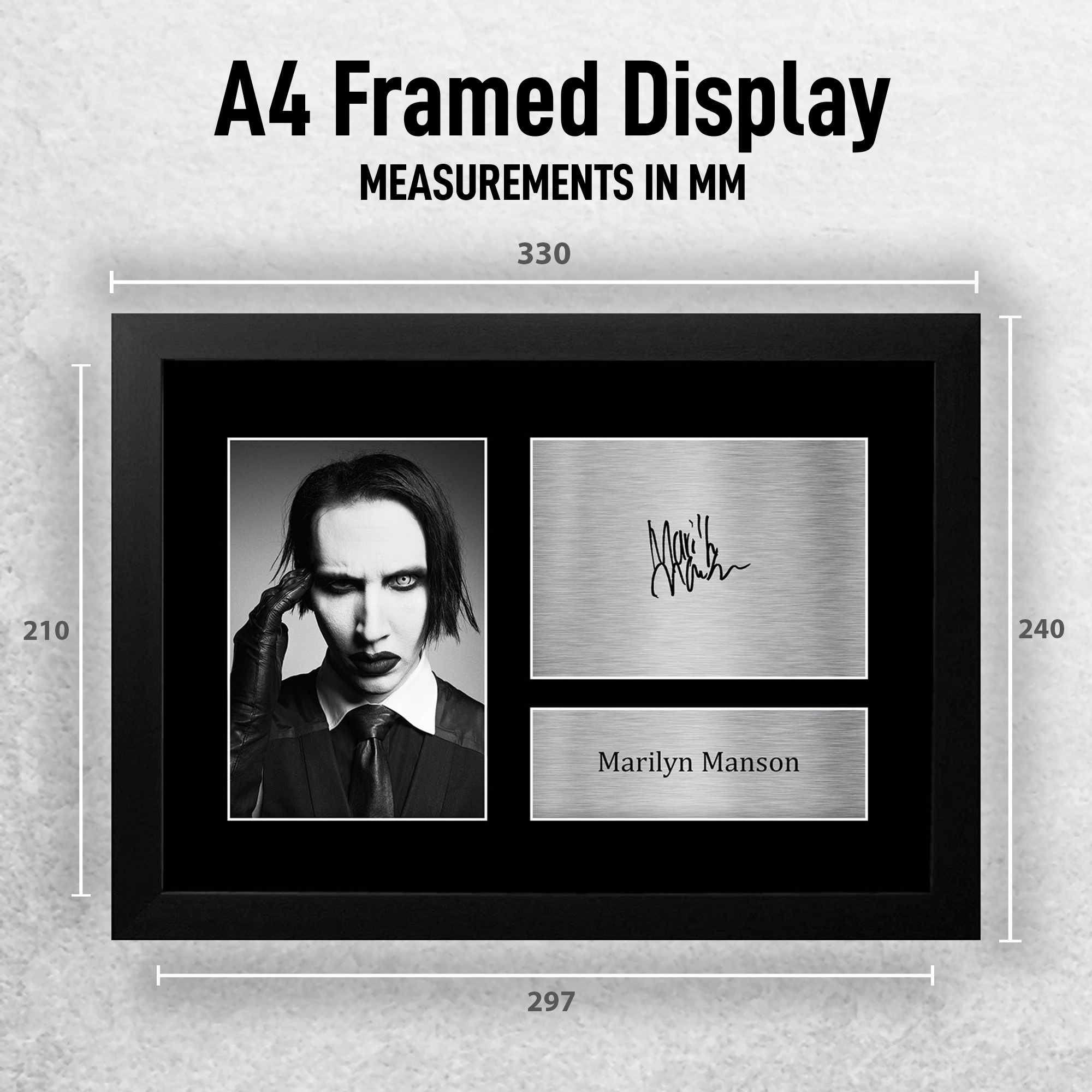 Foto A4 firmada autógrafo preimpreso de Marilyn Manson regalo para un fanático del rock - Imagen 11 de 17