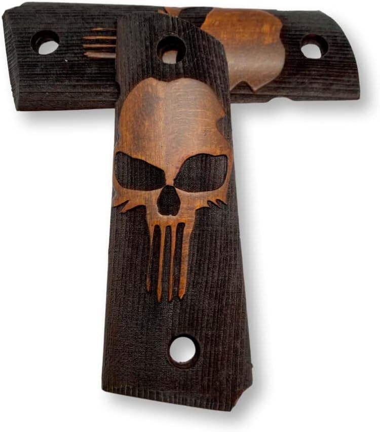 Zib Griffe, 1911 Punisher Elegance Serie, Holz Pistolengriffe, Ambi Safety Cut