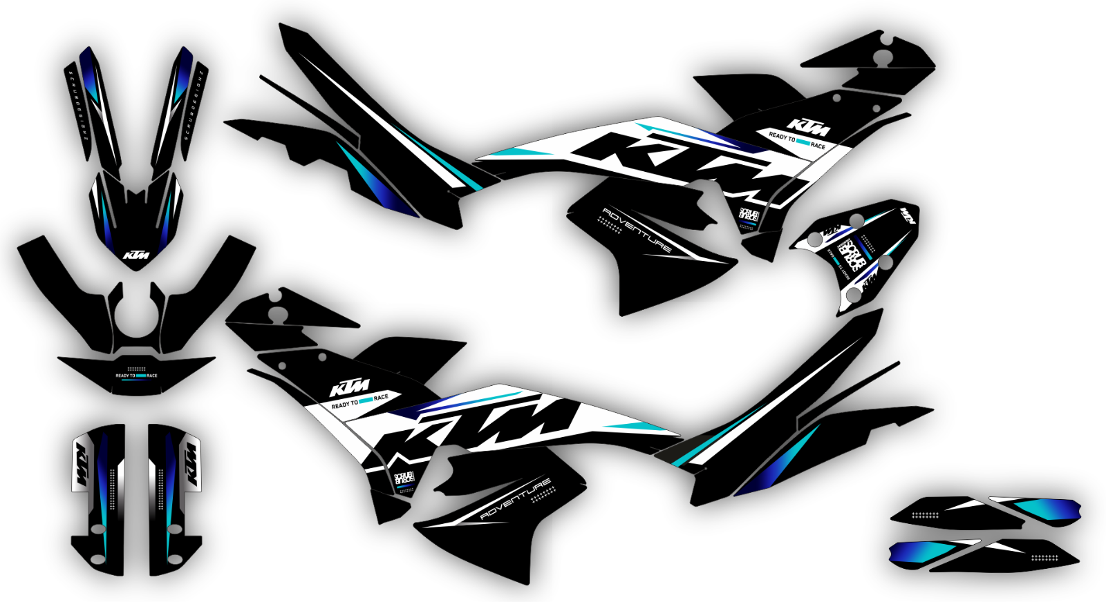 KTM ADVENTURE 2023-2024 790 R 890 R Rally Graphics Decals Stickers