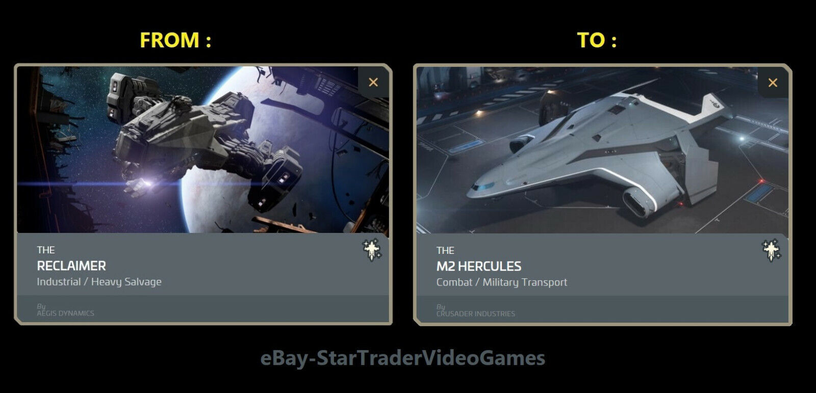 STAR CITIZEN SHIP UPGRADE TO CRUSADER M2 HERCULES CCU SELECTION eBay