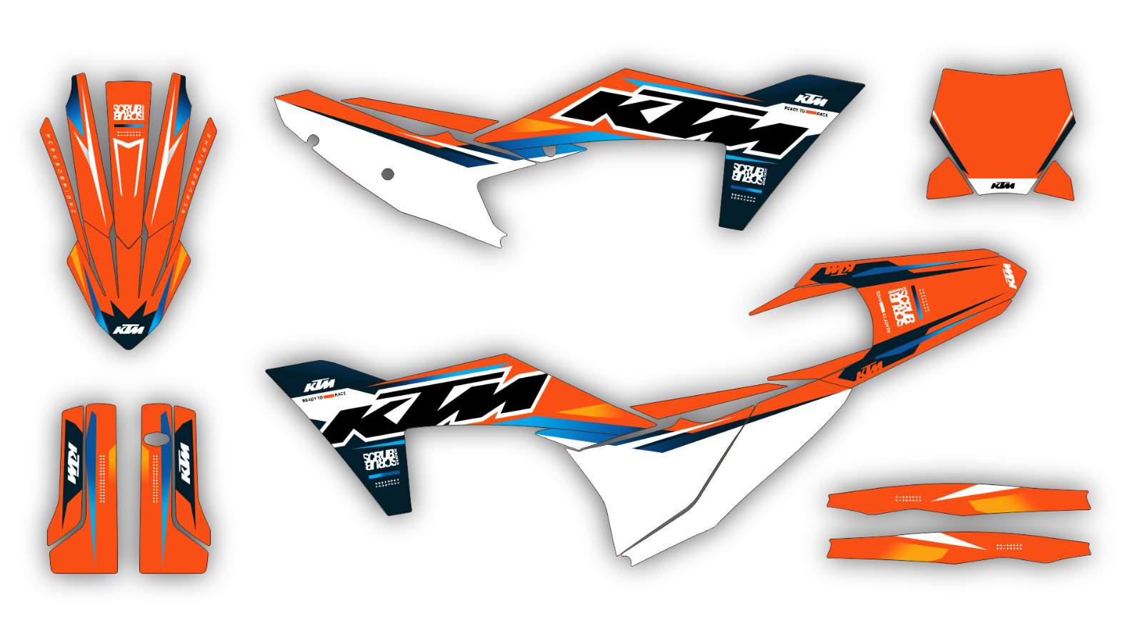 KTM Graphic SX SXF 2023 2024 125 250 300 350 450 Decals XC XCf SCRUB Stickers