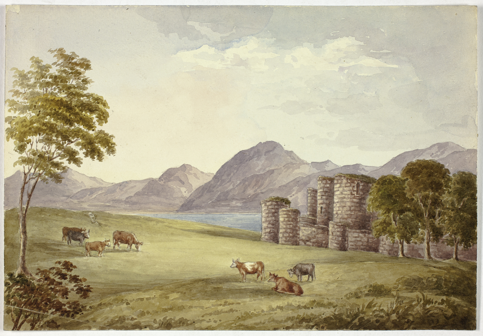 Edward Nash Cattle Castle Poster British Ruins Wall Art -16×12/20×16/24×18/36×24