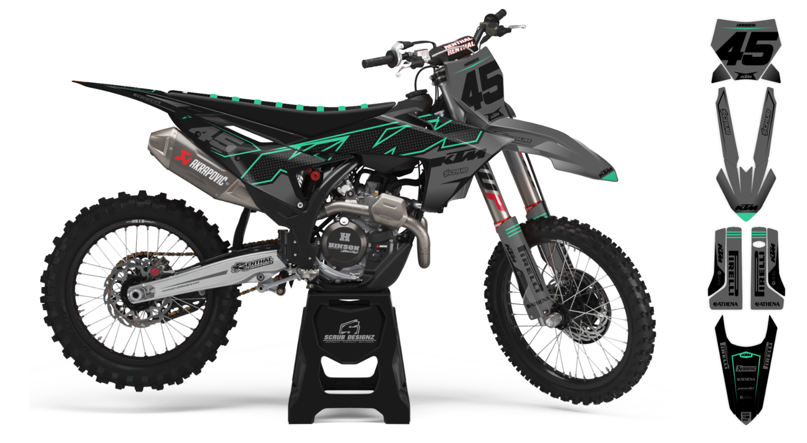 KTM Graphic SX SXF 2023 2024 125 250 300 350 450 Decals XC XCf Race Number