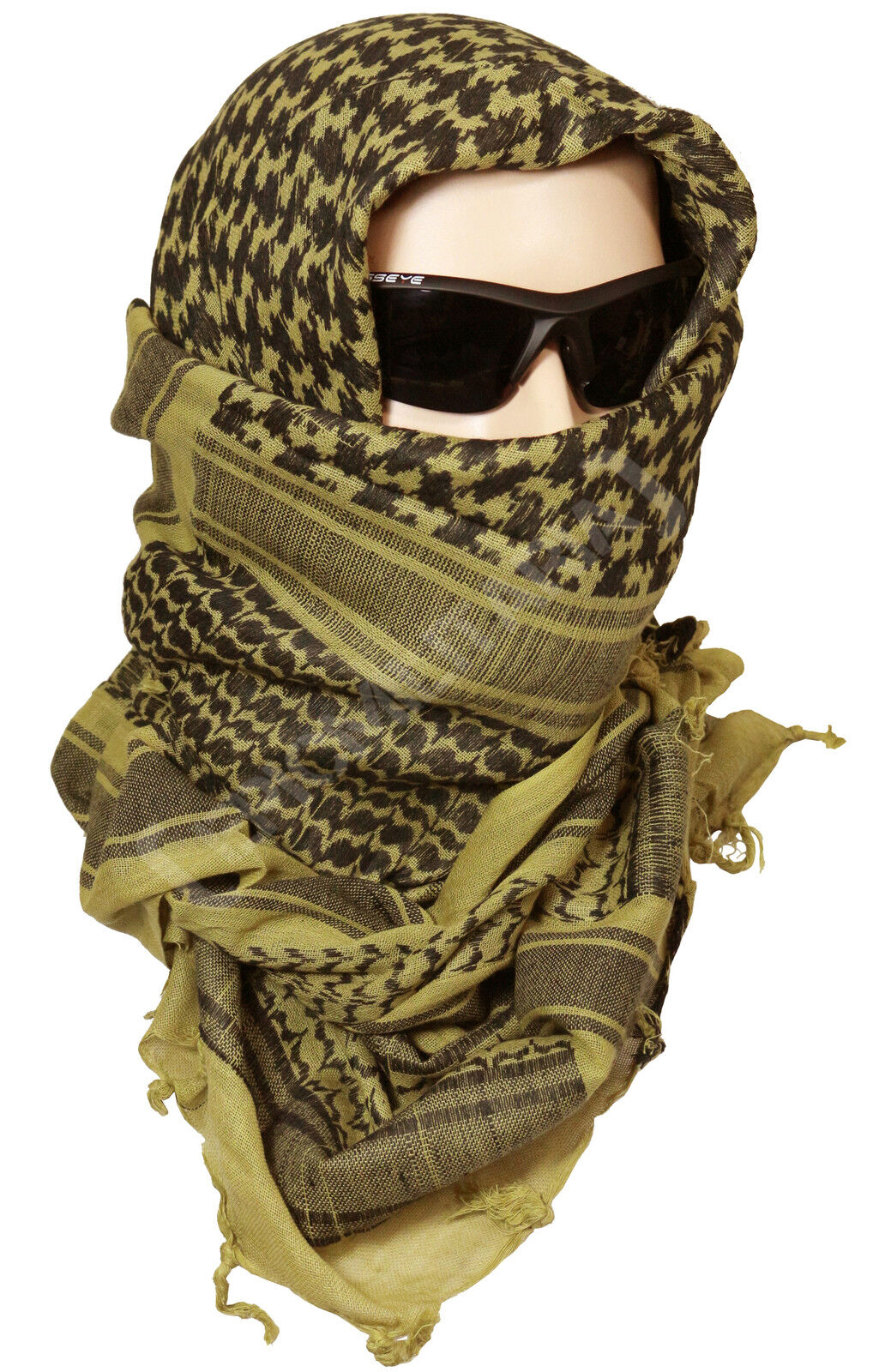 Freak Scene Kefiah Shemagh Palestinese – 100% Cotone, Nero/grigio, 100x100 Cm, Sciarpa Multiuso Uomo E Donna
