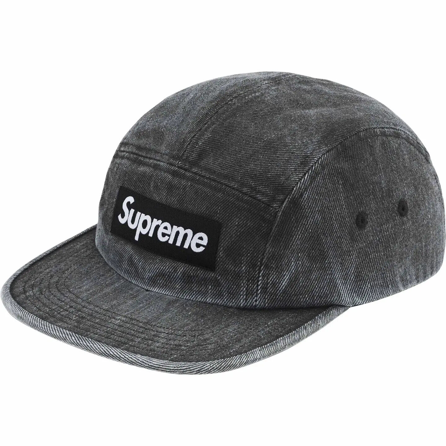 Supreme Coated Denim Camp Cap Hut SS24 5 Farben Schwarz Weiß