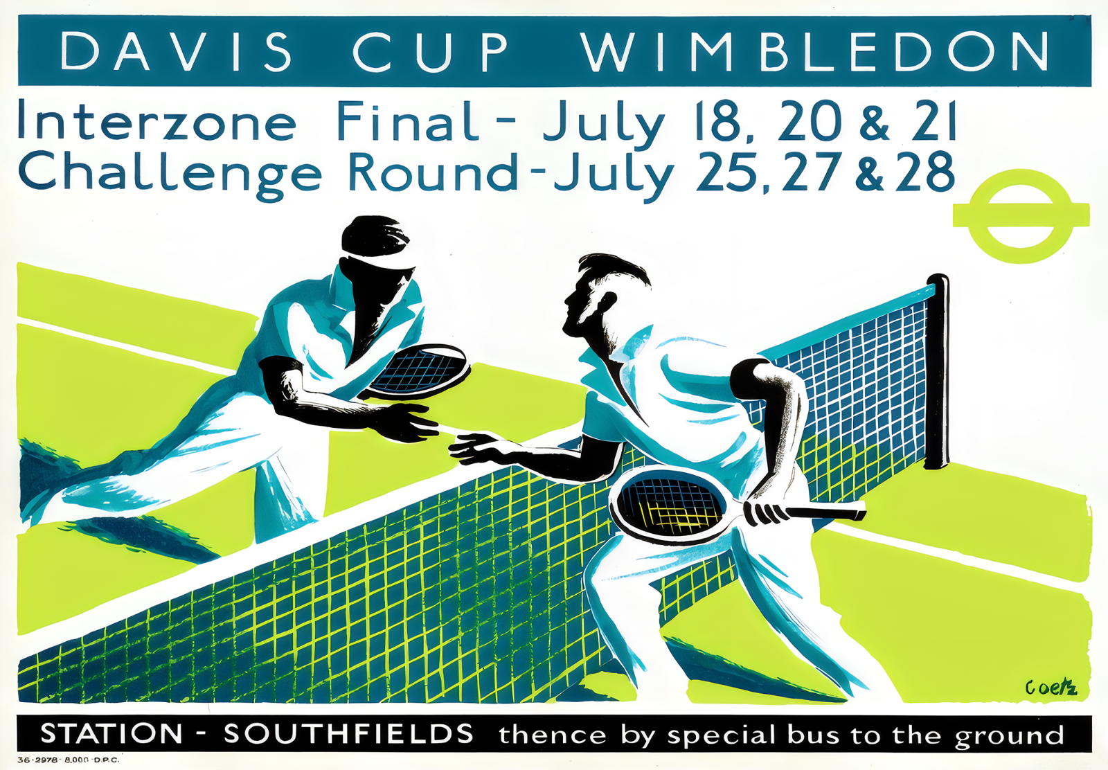 Retro Davis Cup Tennis Poster Sports Bar Wall Art- 16×12/20×16/24×18/36×24