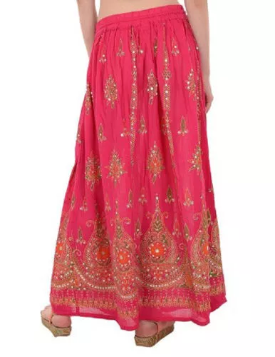 Women's Skirt Sequin Crinkle Handmade Gypsy Long Lehenga Hippie Boho Maxi Skirts - Bild 28 von 30
