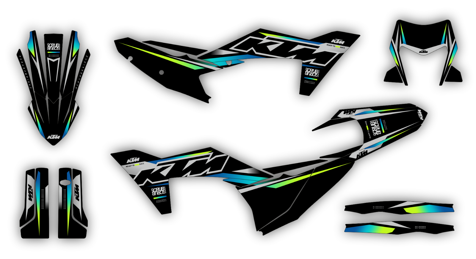 Graphics Kit KTM EXC EXC-F XC-W XCF-W 2024 2025 150 250 300 350 450 500 decal