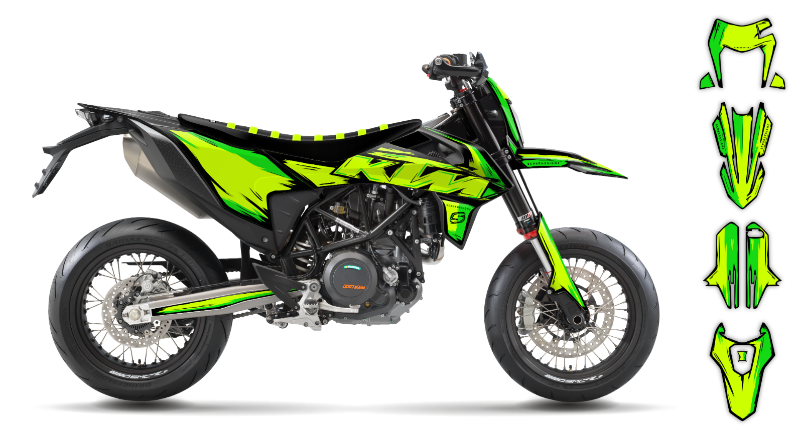 KTM graphics SMC-R 690 2019 2020 2021 2022 2023 SCRUB decals stickers Supermoto
