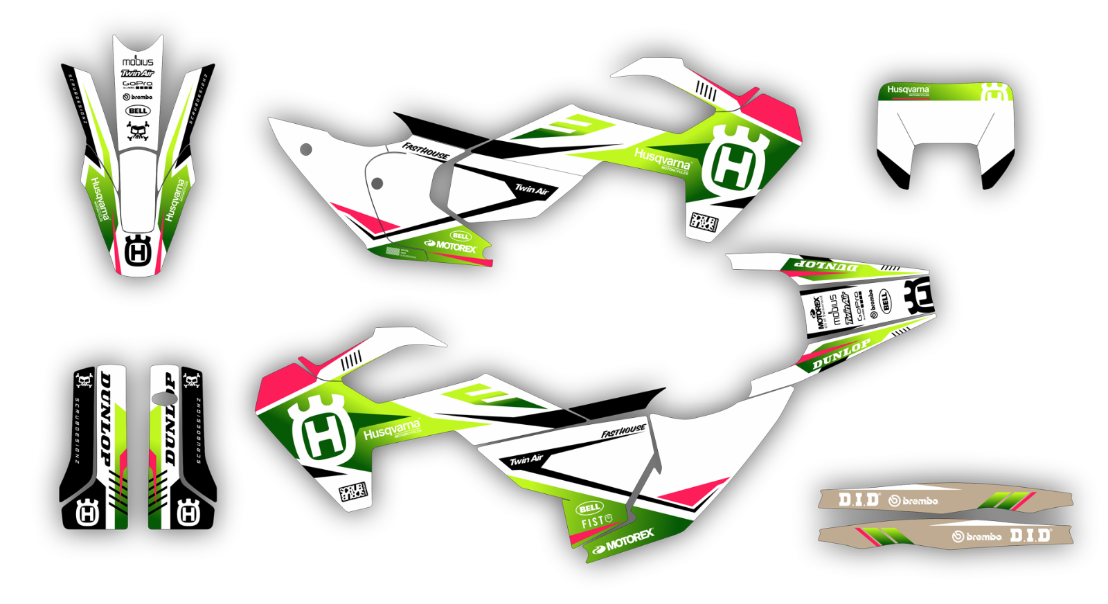 Husqvarna 2024 2025 TE FE 150 250 300 350 450 501 Graphics decals stickers SCRUB