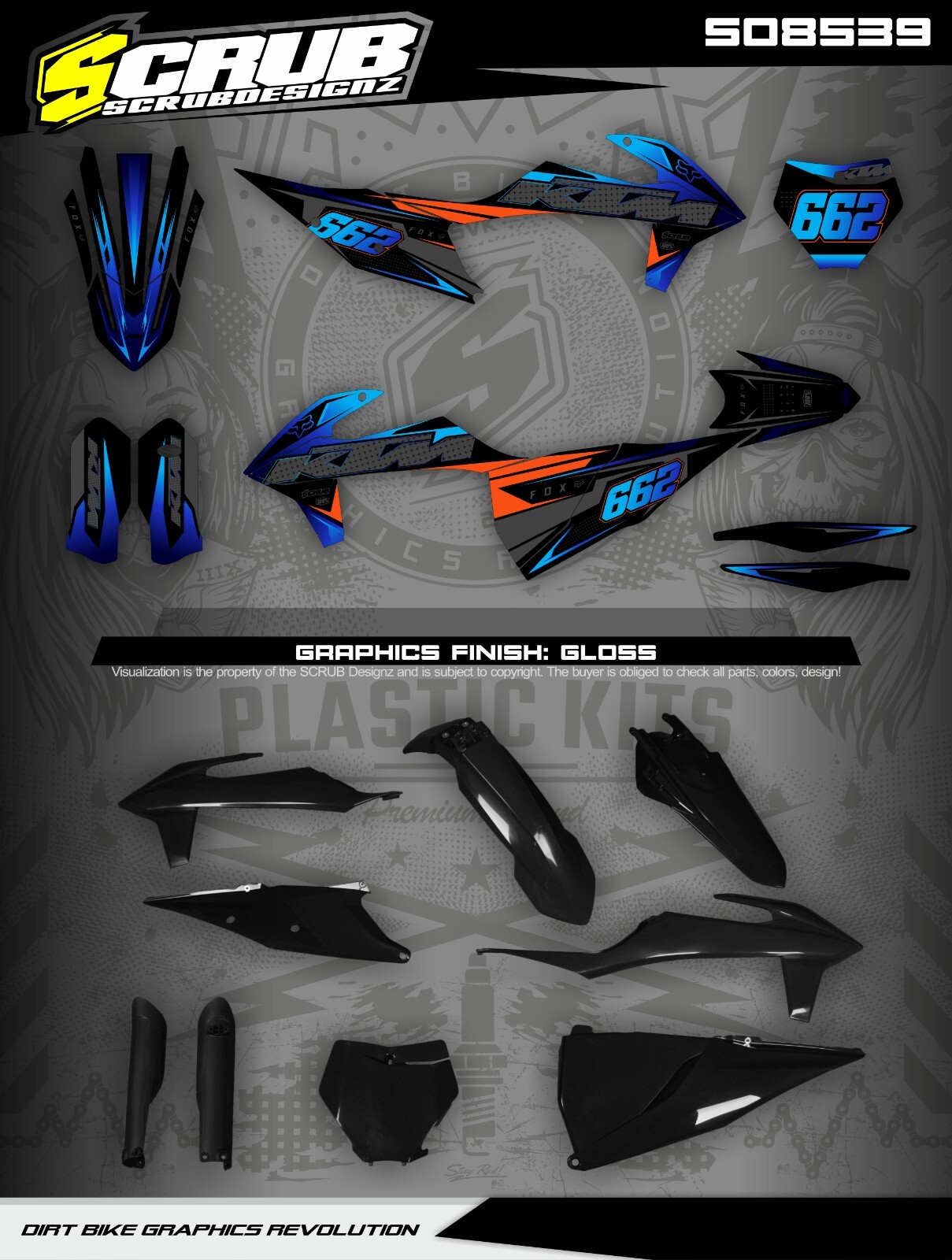 Plastics + Graphics KTM SX SX-F XC XC-F 2019 2020 2021 2022 Custom race number