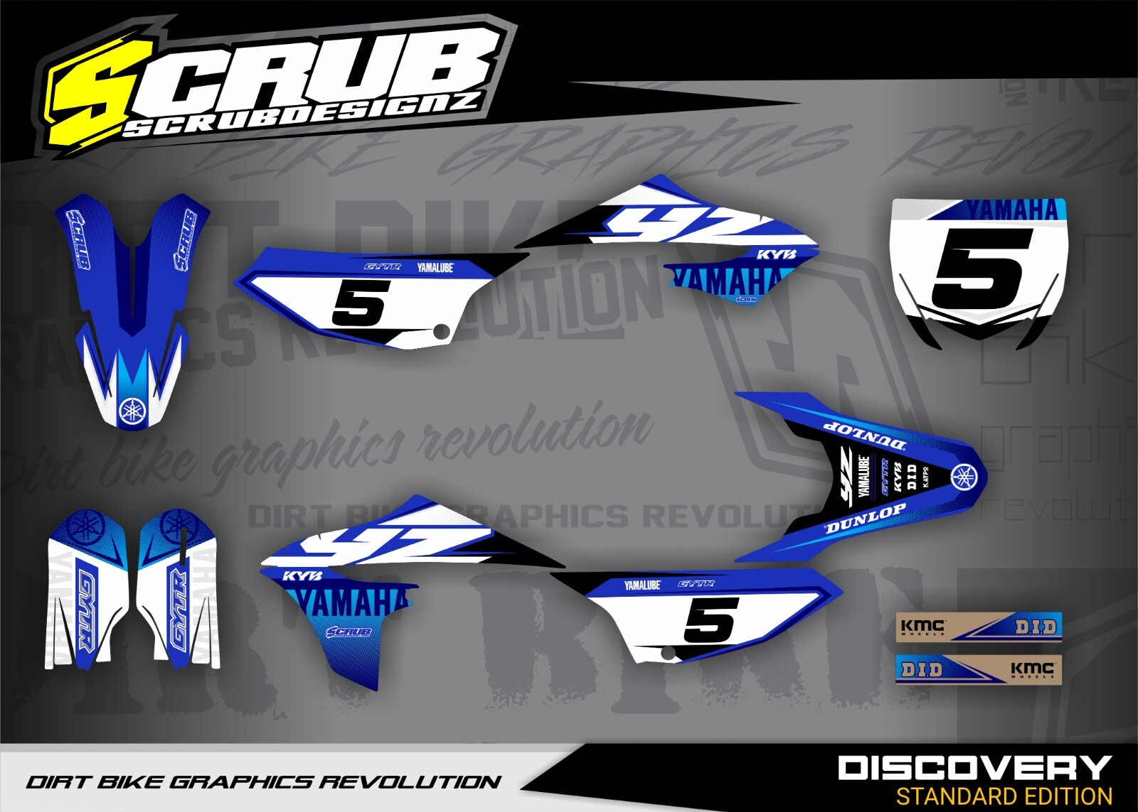 Graphics Kit YZ 65 Yamaha 2018 - 2024 Decals Stickers Race Number