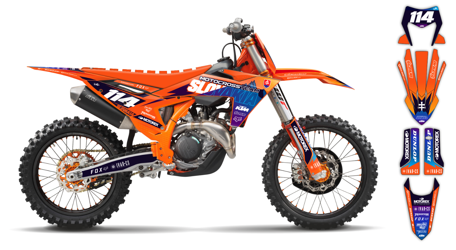 Graphics Kit KTM EXC EXC-F XC-W XCF-W 2024 2025 150 250 300 350 450 500 decal