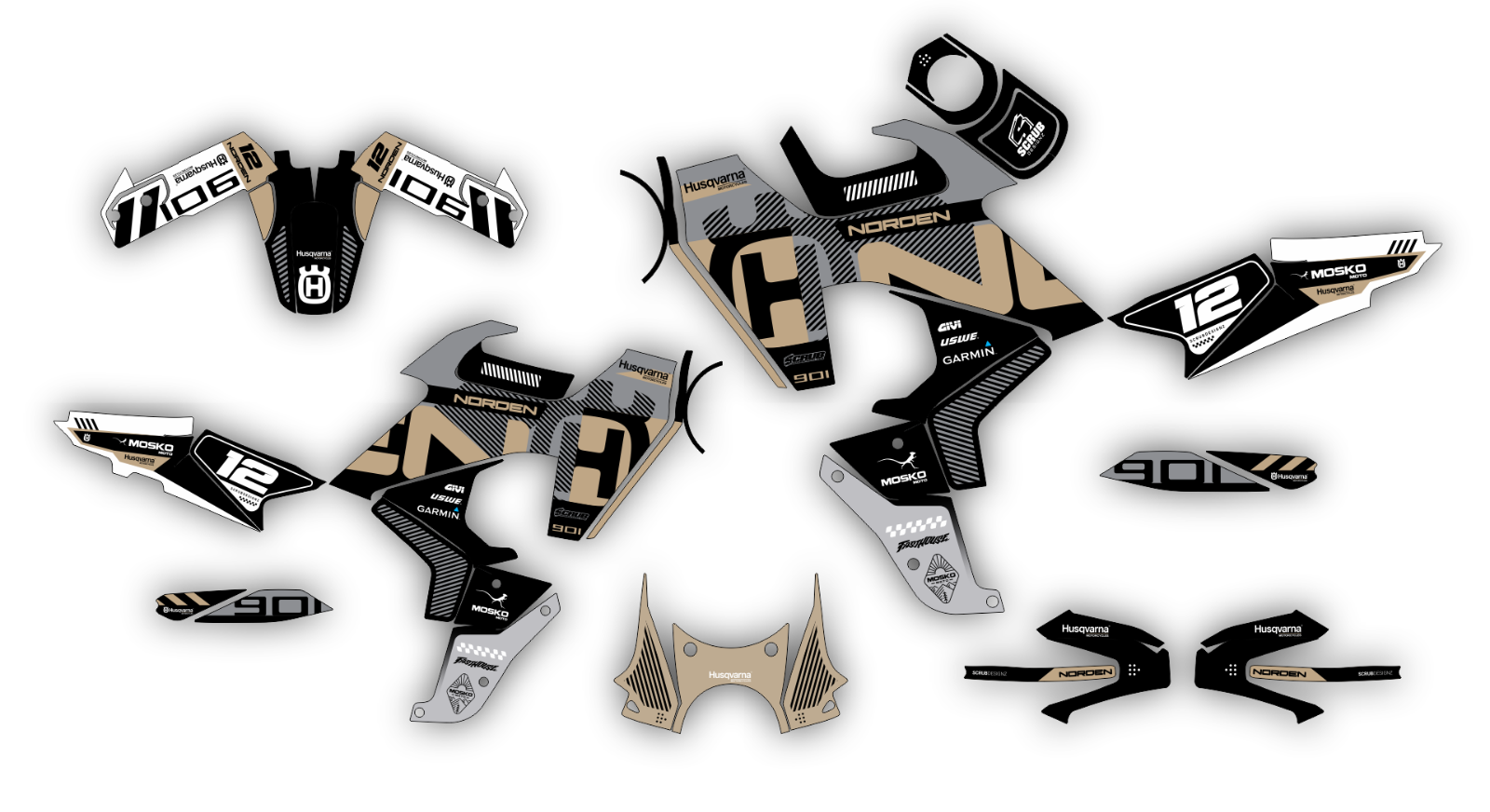 Graphics kit Husqvarna Norden 901  2020 2021 2022 2023 2024 Decals Stickers