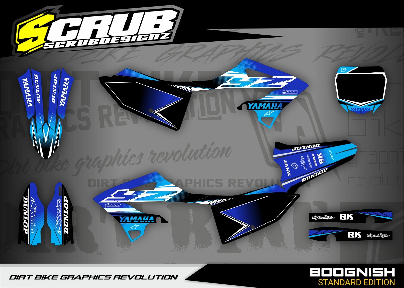 Graphics YZ125 YZ250 Yamaha 2022 2023 2024 Decals Stickers